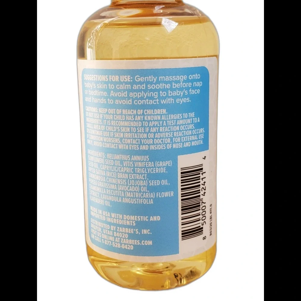 Zarbee's Baby Calming Massaging Oil Lavender Chamomile Scent 4 fl oz 12/2023